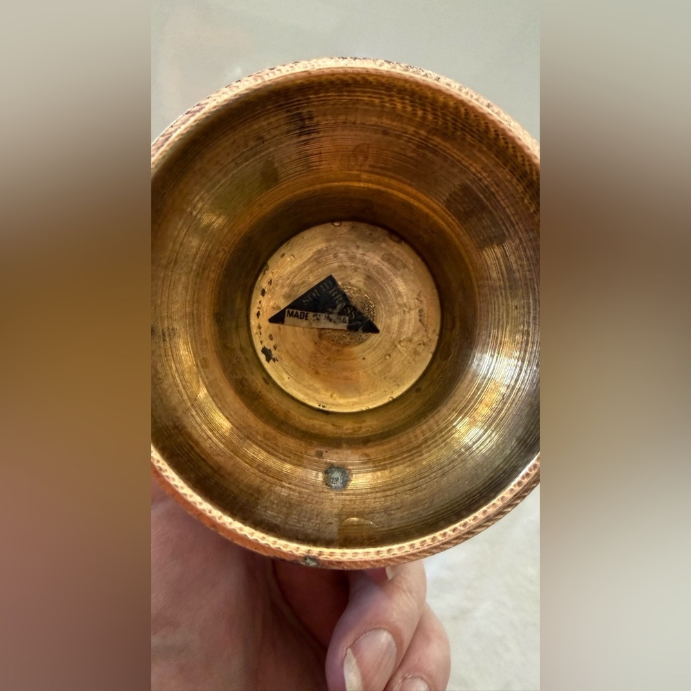 Vintage gold brass Pitcher - Picture 9 of 12